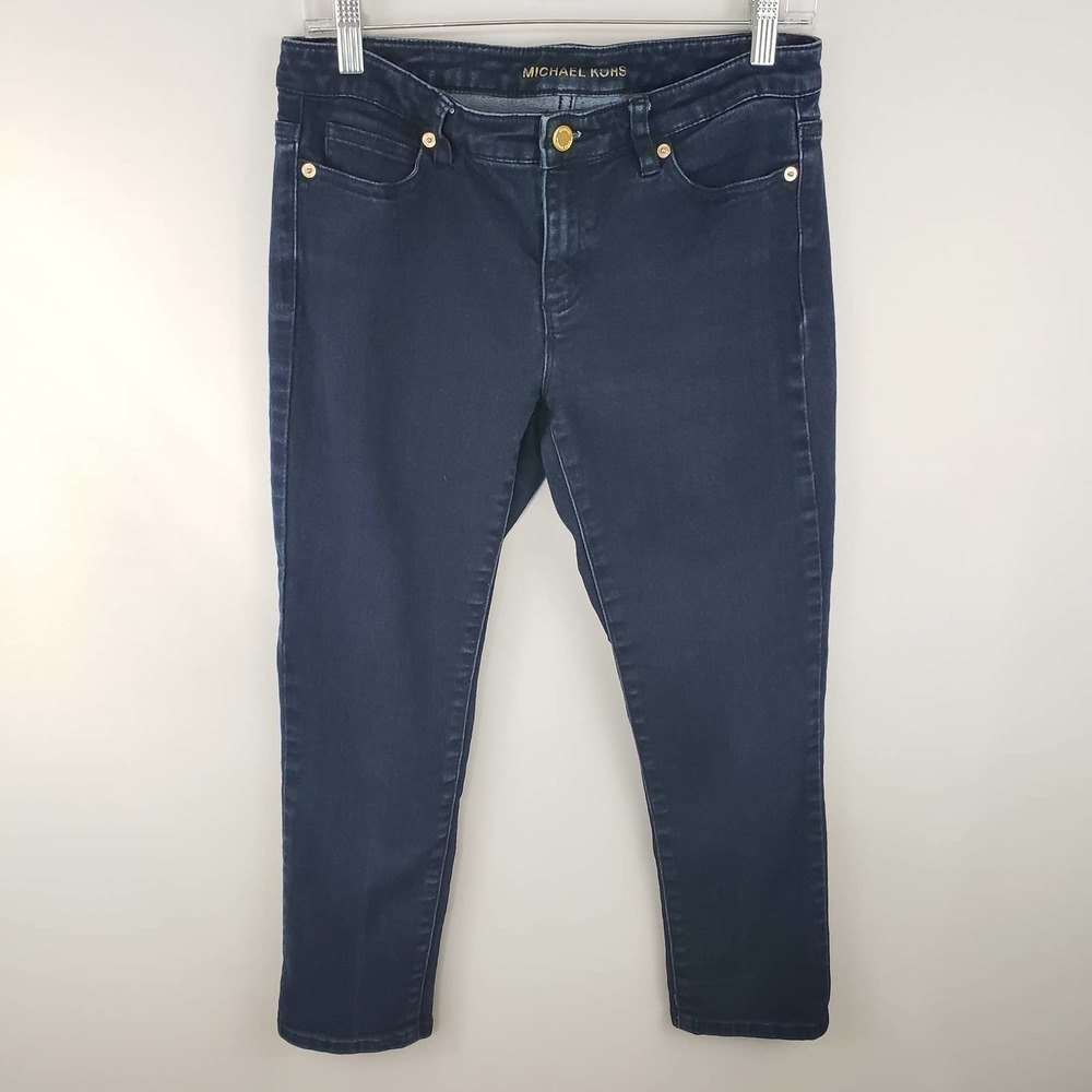 MICHAEL Kors Skinny Studded Pocket Crop Jeans Sz 4